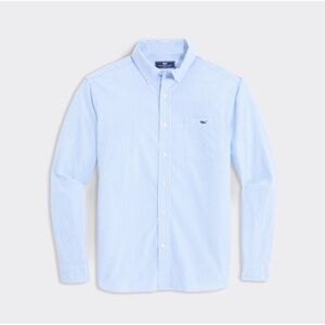 Vineyard Vines Blue & White Pinstripe Cotton Button Down Whale Shirt Toddler 2T